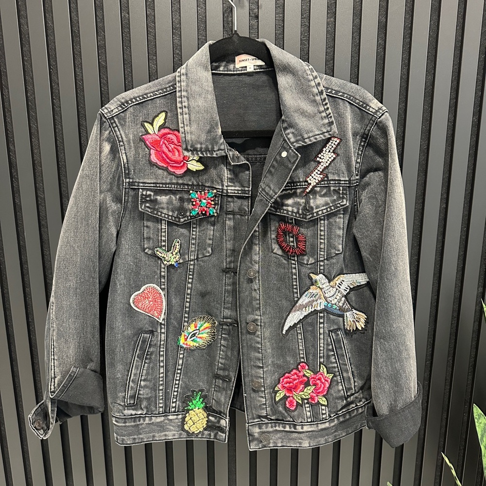 Sunset + Spring Denim Jacket with Patches